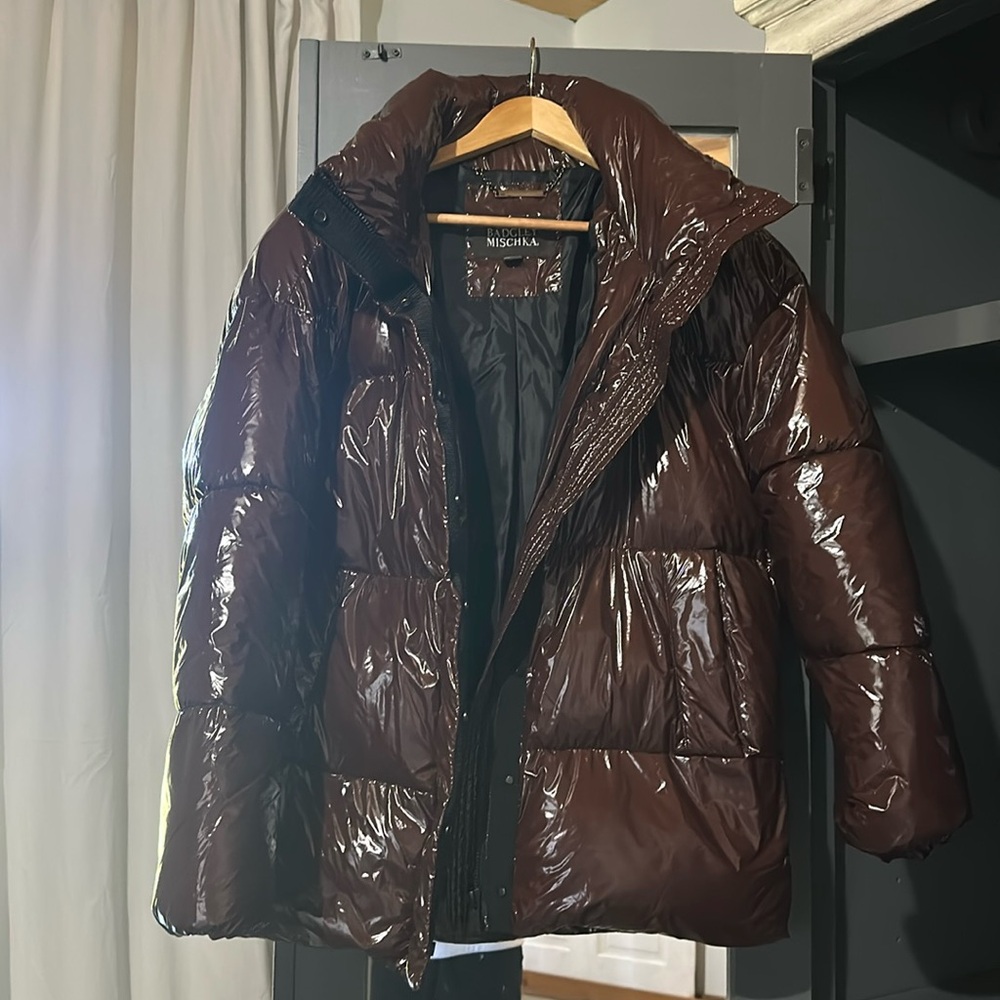 Badgley Mischka Metallic Puffer Jacket- NEVER BEEN WORN